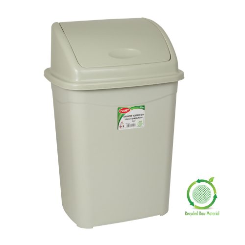 Planet billenőfedeles szemetes kuka, műanyag, szürke eco, 16 l