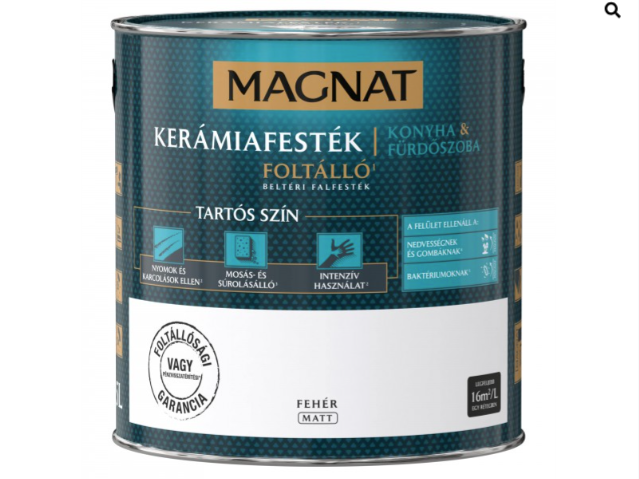 Polifarbe Magnat kerámiafesték konyha & fürdőszoba fehér 2,5l