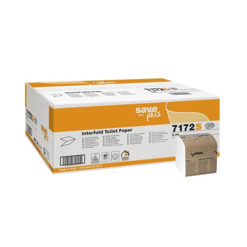 Celtex save plus hajtogatott toalettpapír recy, interfold, lap 2 réteg, 10x21cm, 40x225