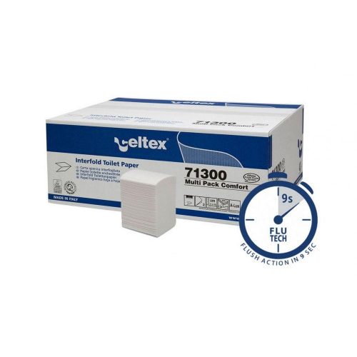Celtex multi pack hajtogatott toalettpapír cellulóz lap 2 réteg, 11x18cm, 36x250