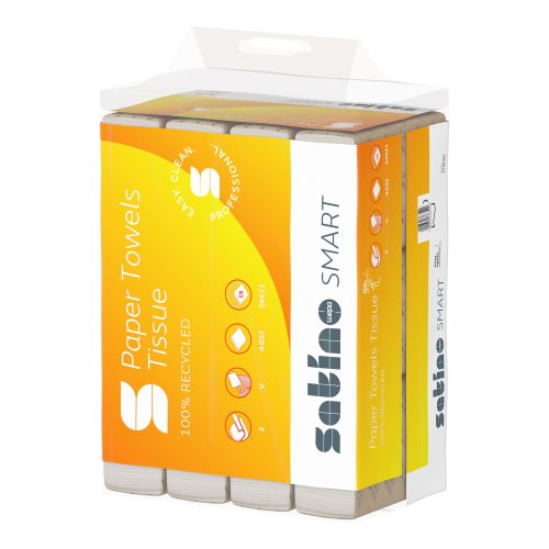 Satino wepa smart v hajtogatott kéztörlő fehér, lap/zsák 2 réteg, 80% 24x21cm, 12x336
