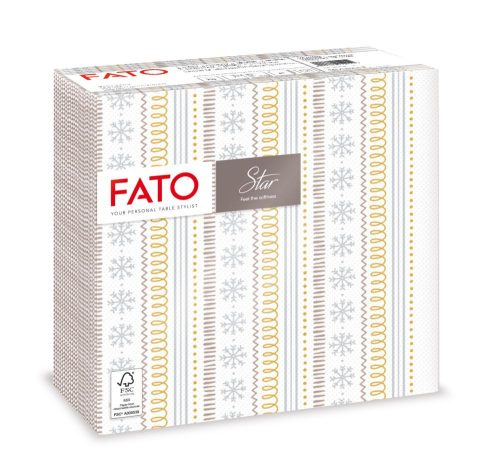 Fato sztár karácsonyi szalvéta ribbon silver 2 rétegű 38x38cm 40 szál/csomag