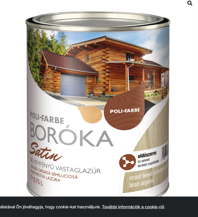 Polifaber Boróka satin lazúr ezüst fenyő 0,75l