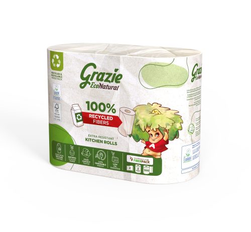 Lucart grazie natural tekercses kéztörlő 2 rétegű, 2 tekercs/csomag