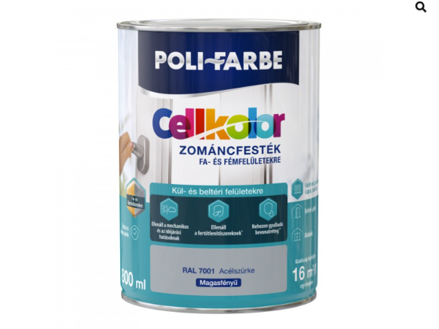 Polifarbe cellkolor mf. zománcfesték ral 7001 acélszürke 0,8l Új