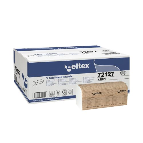 Celtex v dart hajtogatott kéztörlő cellulóz, lap) 2 réteg, 21,5x21cm, 15x200lap (3000
