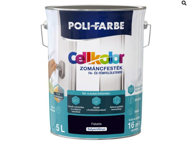 Polifaber Cellkolor sf. zománc fekete - 2023 5l