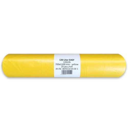 Folistar hnat szemeteszsák sárga hdpe 70x110cm 135l 25db/tekercs