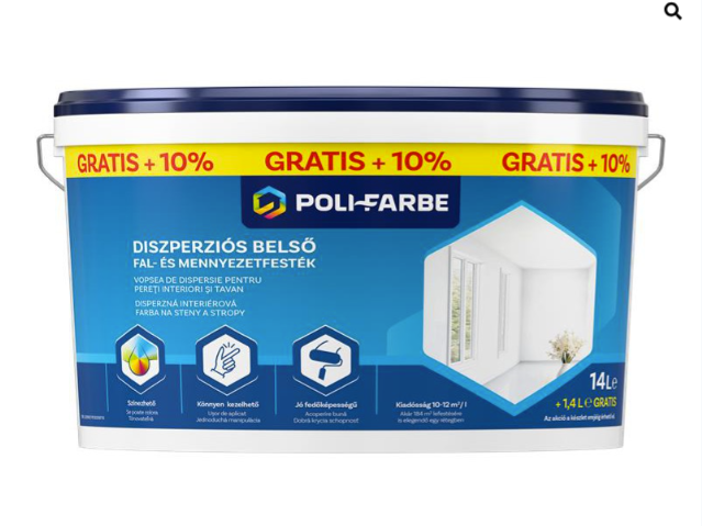 Polifarbe diszp. belső fal-és mennyezetf. 15,4 l