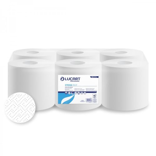 Lucart strong maxi tekercses kéztörlő 19 cm, 20,6x23cm/lap, 435 lap, 100m/tekercs, 6 tekercs/zsugor