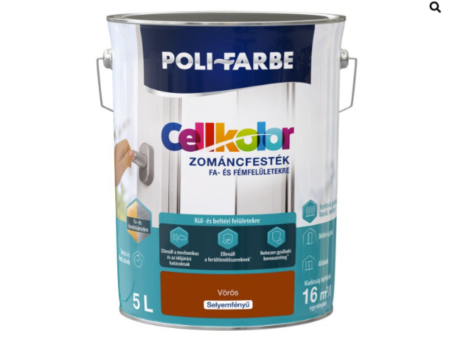Polifaber Cellkolor sf. zománc vörös - 2023 5l
