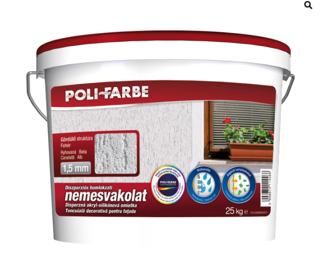 Polifarbe vakolat feh. görd. 1,5mm (6004) 25kg