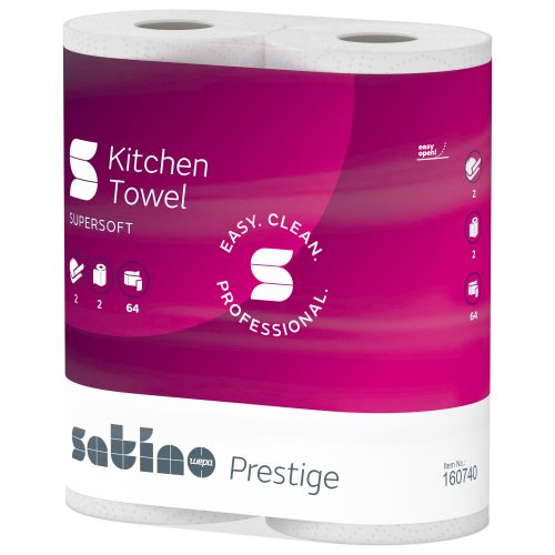 Satino wepa prestige kéztörlő fehér 2 rétegű 2x64lap, 16 csomag/zsák