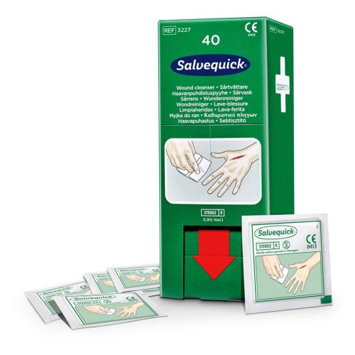 Cederroth salvequick sebtisztító kendő sebkezelő adagoló utántöltő, 40 db