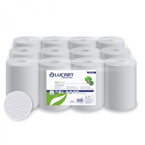 Lucart eco mini kéztörlő recy ragasztott 14 cf 2 réteg 55m 12 tekercs/zsugor