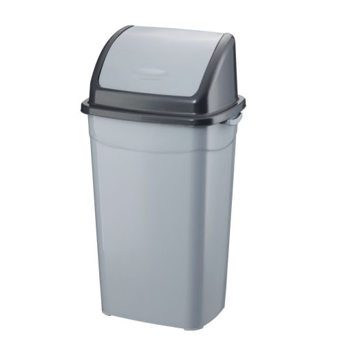 Planet billenőfedeles szemetes kuka, műanyag, szürke/antracit, 70 l
