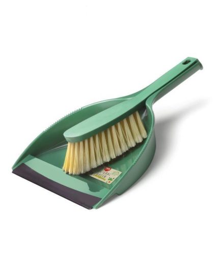 Fass natural green szemeteslapát kézi seprűvel, gumi éllel