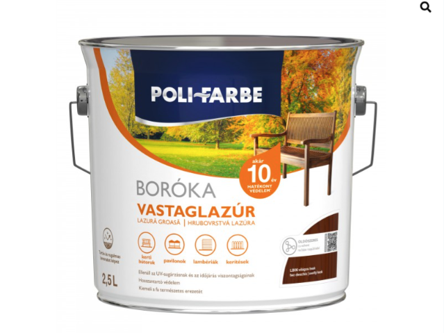 Polifaber Boróka vastaglazúr lb06 világos teak 2,5l