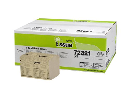 Celtex e-tissue hajtogatott kéztörlő, v2 2 réteg, 21,5x21cm, 15x200ap/karton