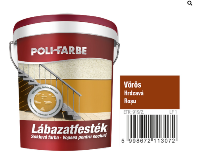 Polifarbe Pf lábazatfesték vörös 1l (2937)