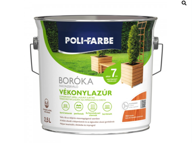 Polifaber Boróka fakonzerváló vékonylazúr fb03 rózsafa 2,5l