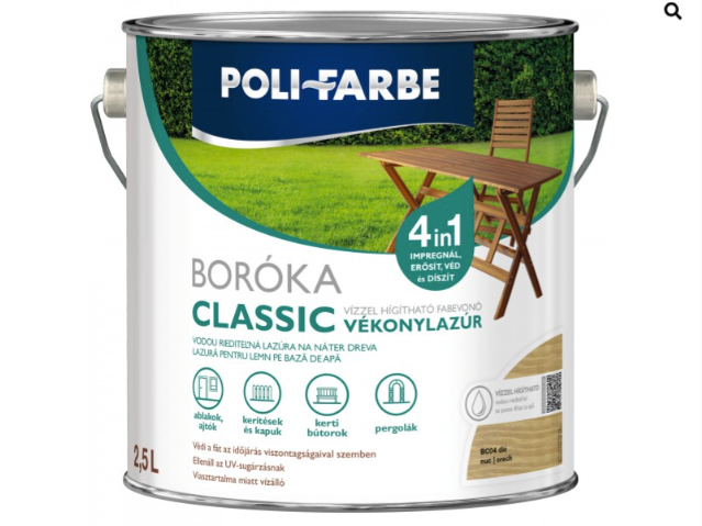 Polifaber Boróka classic vékonylazúr dió 2,5l