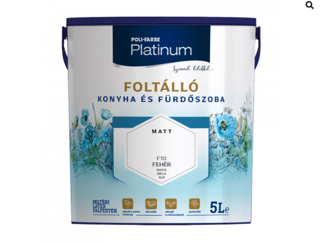 Polifarbe Platinum foltálló konyha és fürdőszoba f10 5l