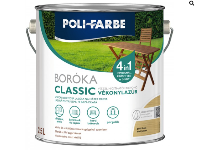 Polifaber Boróka classic vékonylazúr fenyő 2,5l