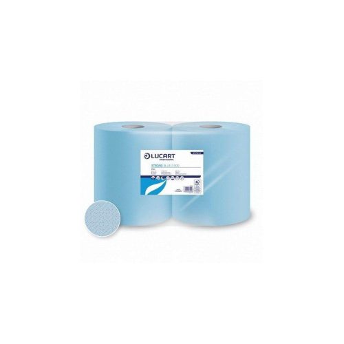 Lucart strong blue törlőkendő, 3.500 ipari 3 rétegű, 500 lap, 2 tekercs/zsugor