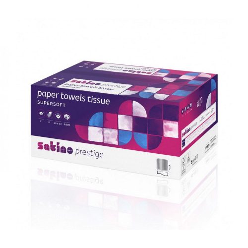 Satino wepa prestige v hajtogatott kéztörlő cellulóz 2 rétegű, 25x23cm, 3000 lap/karton