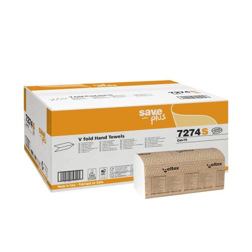 Celtex save plus v hajtogatott kéztörlő recy, lap 2 réteg, 25x21cm, 15x200