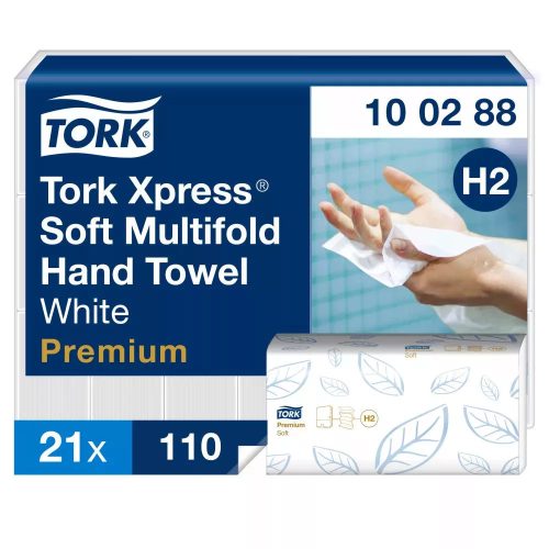 Tork xpress® soft tömörített multifold hajtogatott kéztörlő - hófehér, (karton - 2 rétegű, 170 lap 12 csomag)