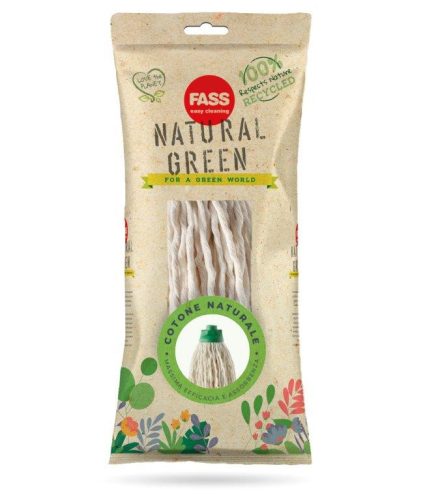 Fass natural green pamut felmosó fej 195 gramm
