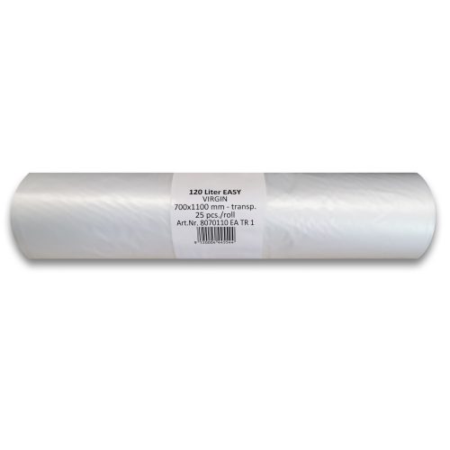 Folistar hnat szemeteszsák átlátszó hdpe cm 70x110 135l 25db/tekercs
