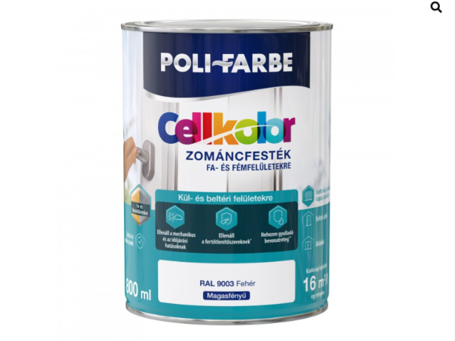 Polifarbe cellkolor mf. zománcfesték ral 9003 fehér 0,8l Új