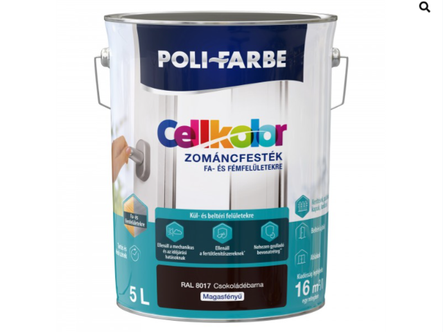 Polifarbe cellkolor mf. zománcfesték ral 8017 csokoládébarna 5l Új