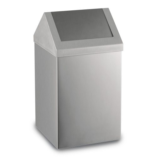 Rozsdamentes billenőfedeles szemetes, matt 80 l,