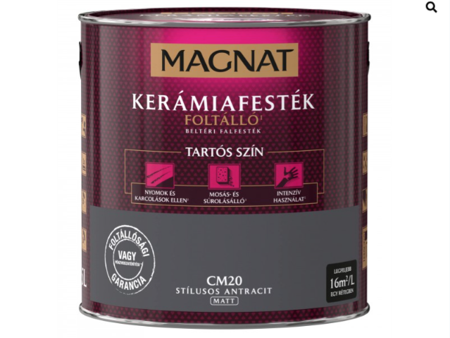 Polifarbe Magnat kerámiafesték stílusos antracit cm20 2,5l