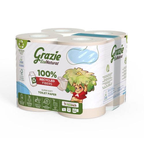 Lucart grazie natural háztartási toalettpapír 2 rétegű, 8 tekercses