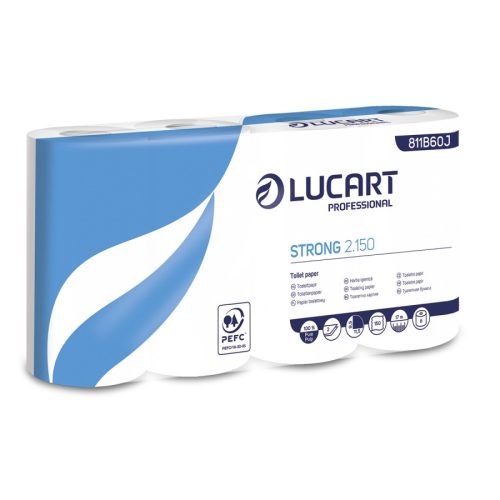 Lucart strong toalettpapír, tekercs/zsák 2.150 háztartási 2 rétegű, 150 lapos, 8x8