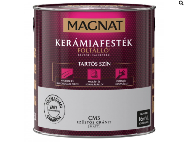 Polifarbe Magnat kerámiafesték ezüstös gránit cm3 2,5l