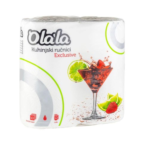 Olala konyha kéztörlő fehér 3 rétegű 2x70lap, 15 csomag/zsák