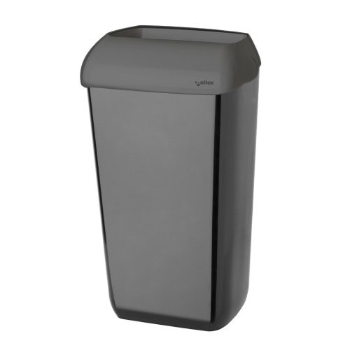 Celtex falra szerelhető, nyitott fedeles kuka, fekete 23 l