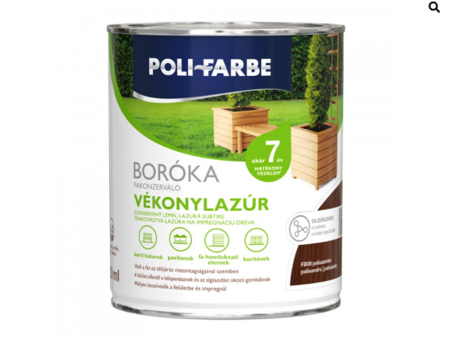 Polifaber Boróka fakonzerváló vékonylazúr fb08 paliszander 0,75l
