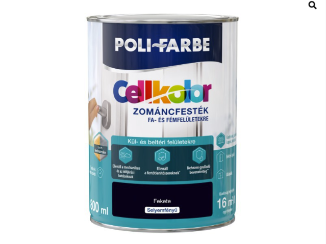 Polifaber Cellkolor sf. zománc fekete - 2023 0,8l