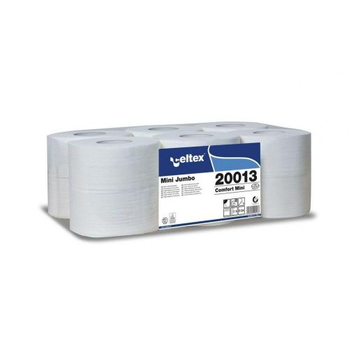 Celtex mini toalettpapír cellulóz, 2 réteg, 130m, 9,2x18cm, 12 tekercs/zsugor