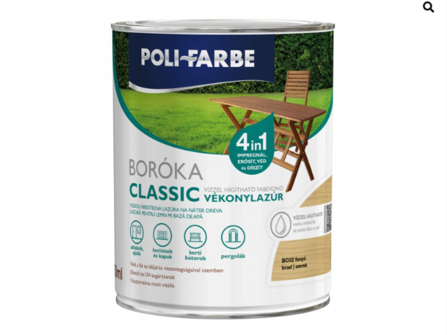 Polifaber Boróka classic vékonylazúr fenyő 0,75l
