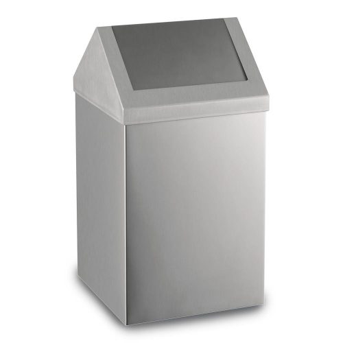Rozsdamentes acél billenőfedeles szemetes, matt 54 l,