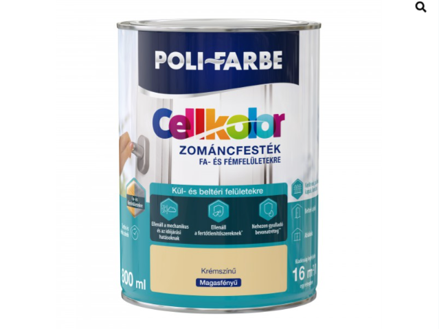 Polifarbe cellkolor mf. zománcfesték krémszínű 0,8l Új