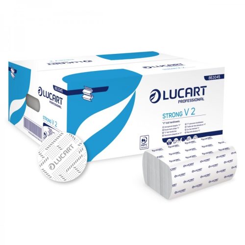 Lucart strong hajtogatott kéztörlő cellulóz lap / karton v2 2 rétegű 20x190